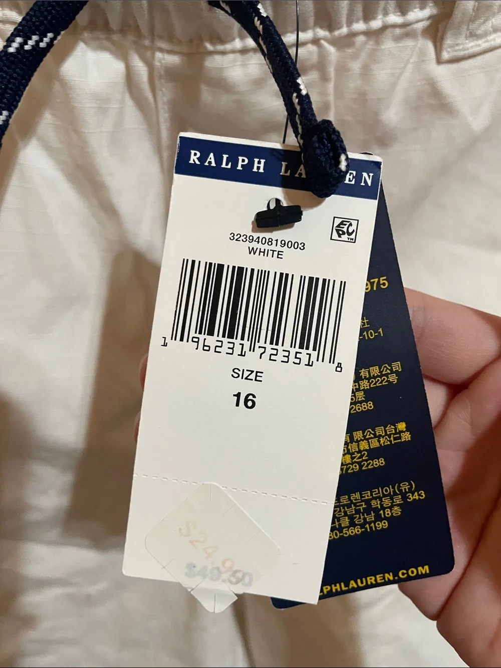 Ralph Lauren Cream Cargo Kids Shorts